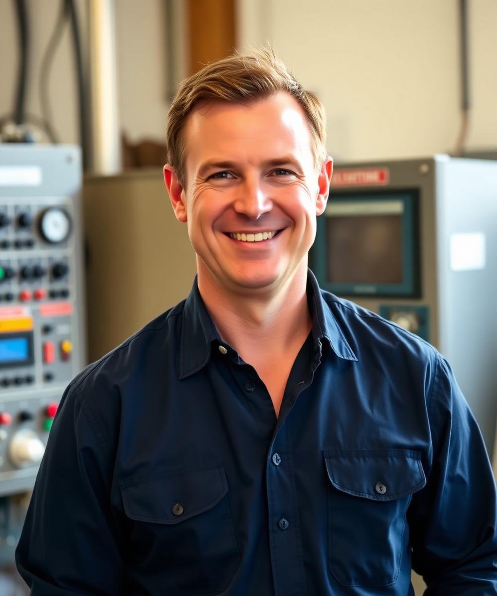 Tyler Wray, founder of Anutech Systems, in the Fresno panel shop